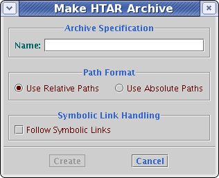 Make HTAR archive window