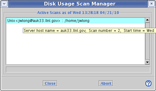 Disk use scan manager