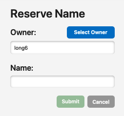 Reserve Name dialog box