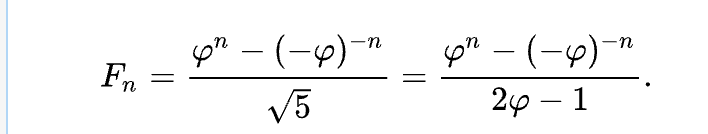 Binet&#039;s formula