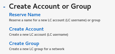 Create Account or Group