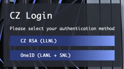 screenshot of CZ login