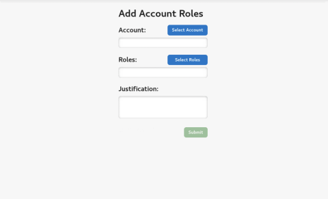 Screenshot of the Add Account Roles page
