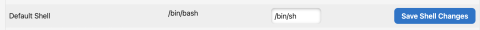 The blue button to save default shell changes.