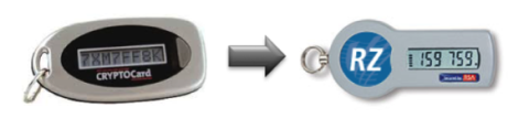 Former RZ CRYPTOCard compared to the new RZ RSA SecurID Token