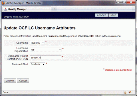 menu screenshot, example