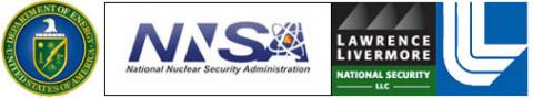 Logos for the DOE, NNSA, LLNS, and LLNL