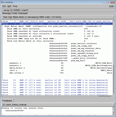 sample of memP GUI with a simple program