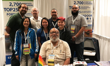 group of diverse Computing employees posing at the Lab's 2019 Tapia Conference recruiting booth group of diverse Computing employees posing at the Lab's 2019 Tapia Conference recruiting booth