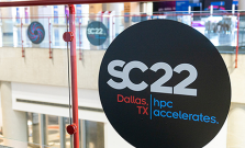 A photograph of the SC22 logo taken at the conference