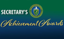Text that reads "Secretary's Achievement Awards," punctuated by a DOE seal