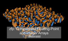 A simulated image with the caption, "zfp: Compressed Floating-Point and Integer Arrays"