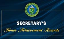DOE logo on dark background with text Secretary's Honor Achievement Awards
