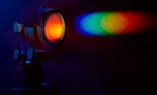 Optical equipment producing a rainbow of colors.