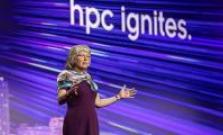 Lori Diachin addressing SC25 with hpc ignites in background