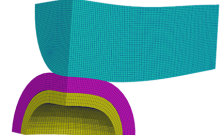 3D colored image of shapes deformed by pressure from other shapes