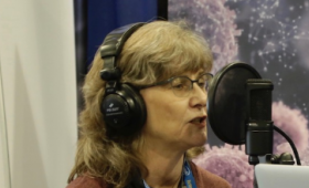 Ulrike Meier Yang being interviewed