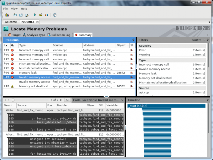 Intel Inspector Memory Error Analysis