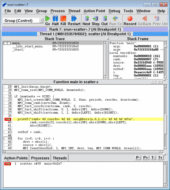 Debugging in C With TotalView