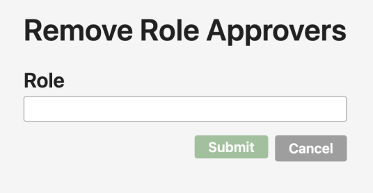 An image showing the Remove Role Approvers request in IDM