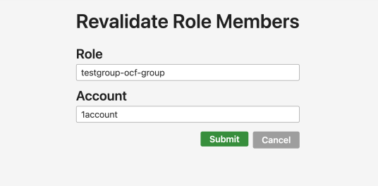 A request page to revalidate a role member one at a time