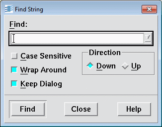 find string dialog box