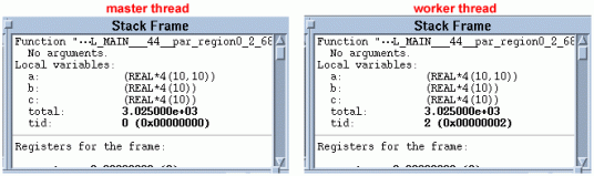 master Worker Stack Frames 2