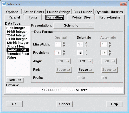 variable formatting