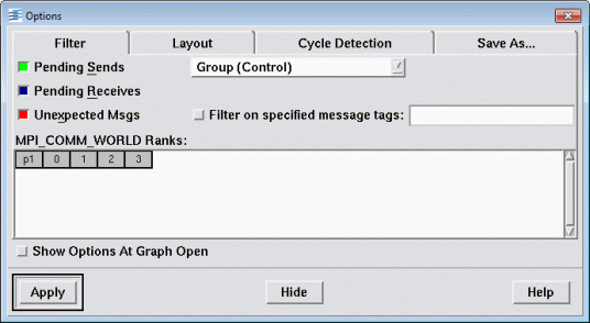 Message Queue Graph Options Window