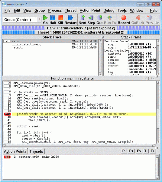 screen shot of process window