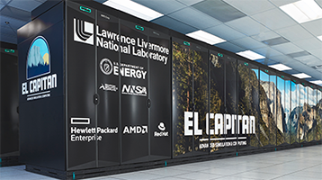 El capitan supercomputer angled view