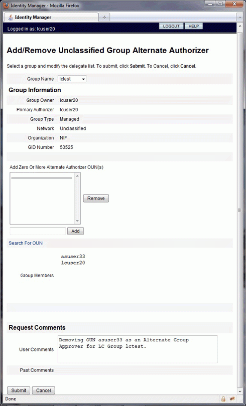 Add/remove unclassified group alternate menu, screenshot