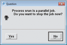 Parallel job dialog box