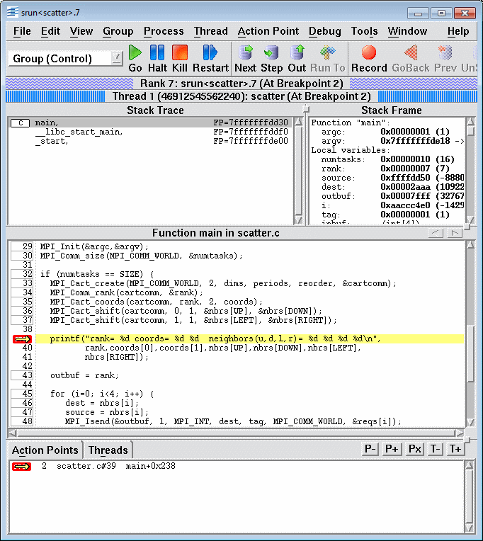 Debugging in C With TotalView